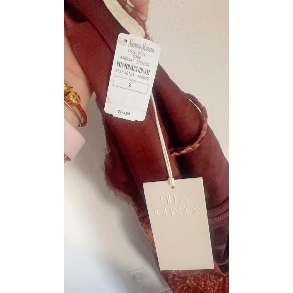 Ulla Johnson Elodie Brown Velvet Midi Dress US2 - Picture 9 of 11